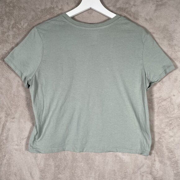 Gap x Keith Haring Cropped Graphic T Shirt Women Large Rain Dance Sage Green Tee - Picture 5 of 11